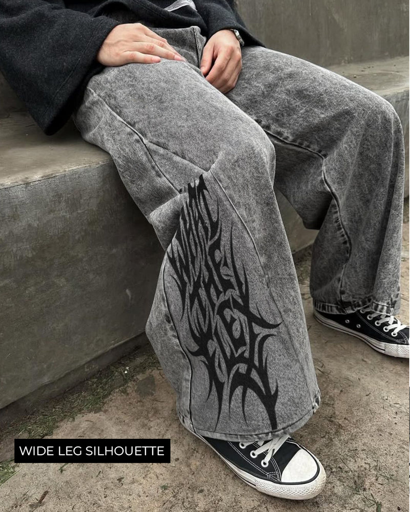 The Flex Symbol Grey Baggy Jeans