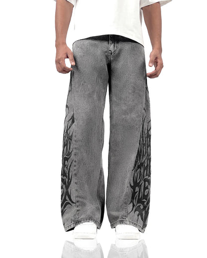 The Flex Symbol Grey Baggy Jeans