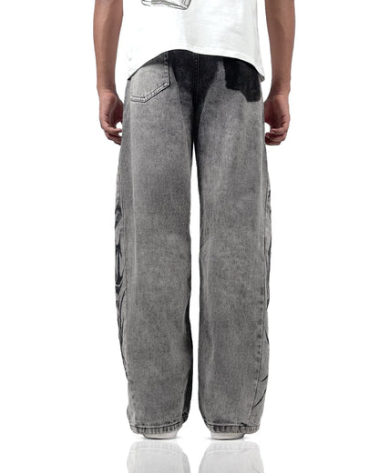 The Flex Symbol Grey Baggy Jeans