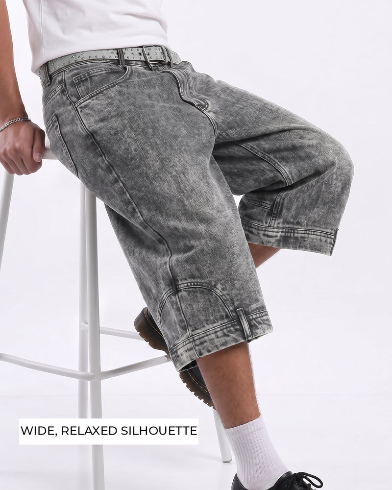 Flipped Grey Denim Jorts