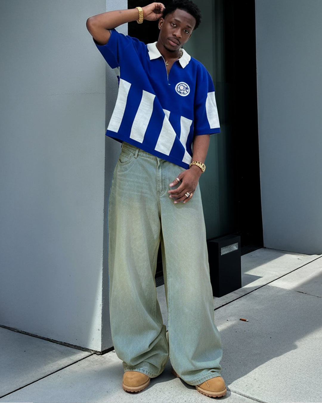 Frost Blue Baggy Denim Jeans