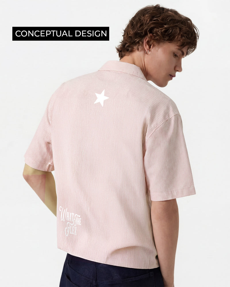 Greatest Pink Half Sleeve Striped Shirt