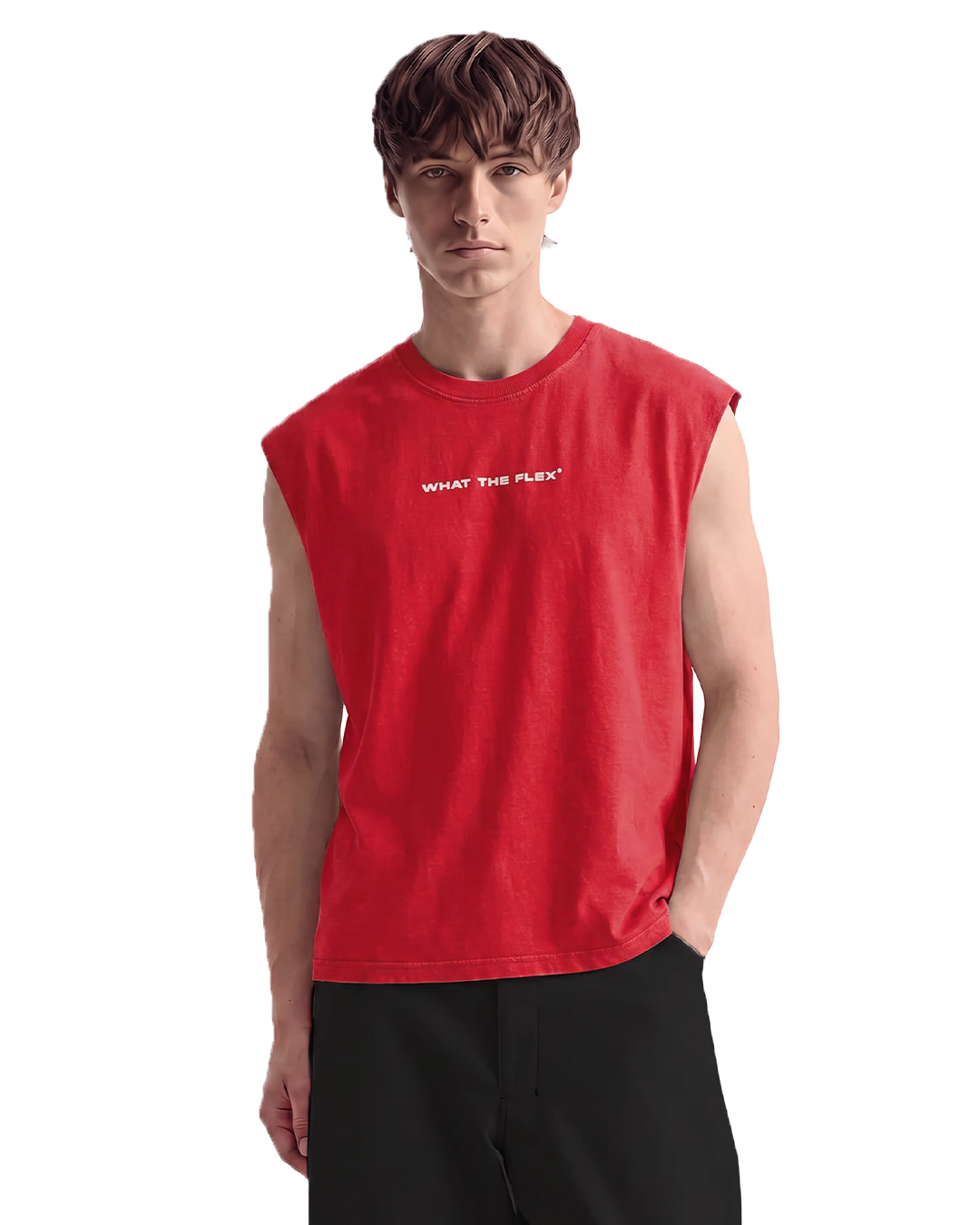 Global Threat Red Acid Wash Boxy Vest