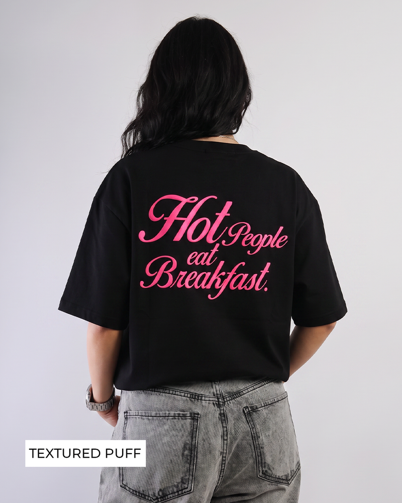 Goat Breakfast Black Heavyweight T-shirt For Women.