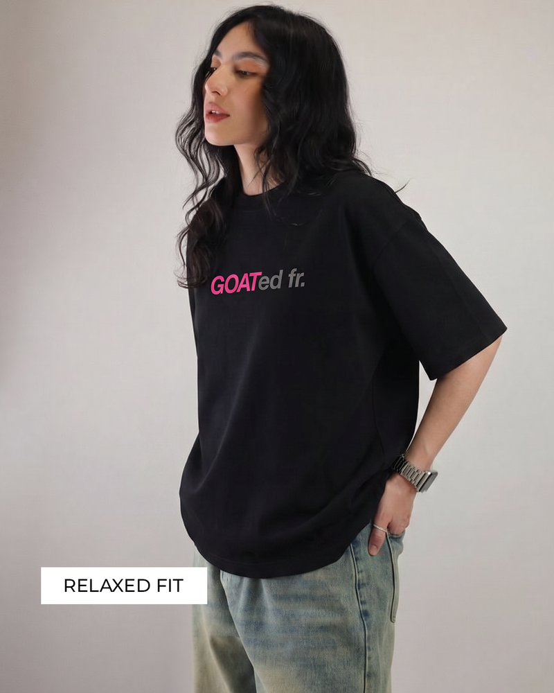 Goat Breakfast Black Heavyweight T-shirt For Women.