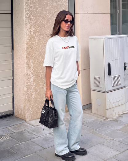 Goat Overnight Heavyweight White T-shirt For Women.