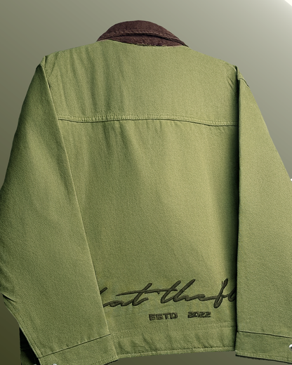Elite Olive Corduroy Denim Jacket