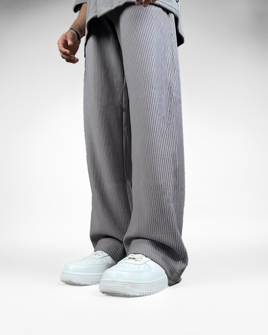 Grey Ribbed Pants