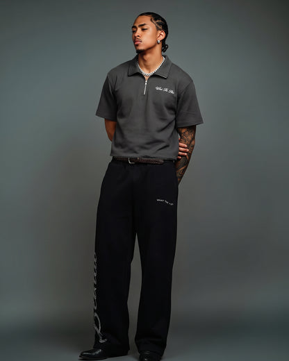 Grey Polo With Zip