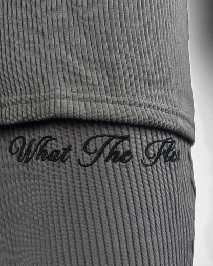 Grey Ribbed Pants
