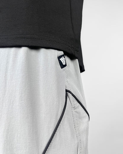 Grey Edgy Parachute Pants