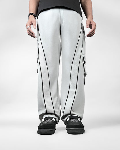 Grey Edgy Parachute Pants