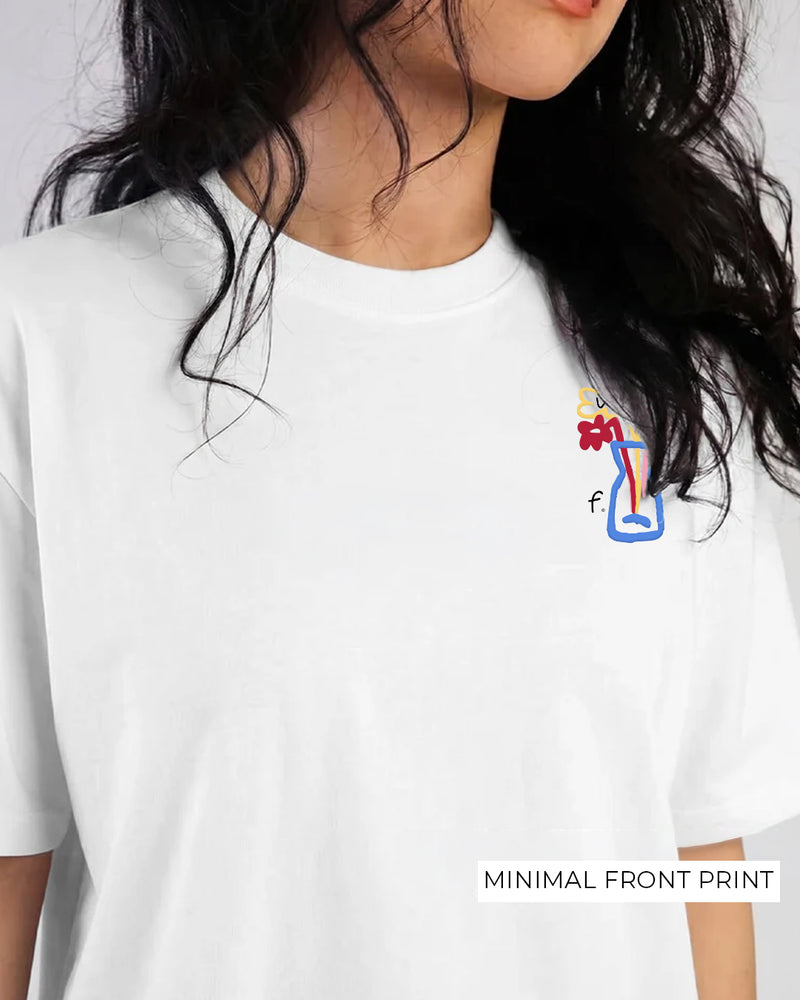 I Try White Boxy-Fit T-Shirt
