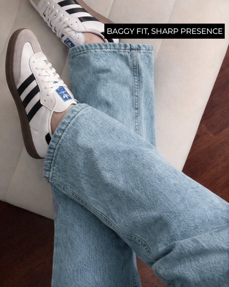 Ice Blue Straight Cut Jeans