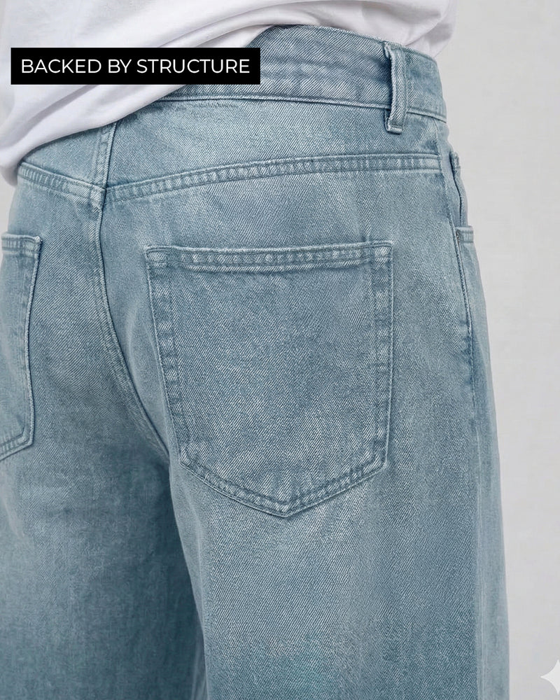 Ice Blue Straight Cut Jeans