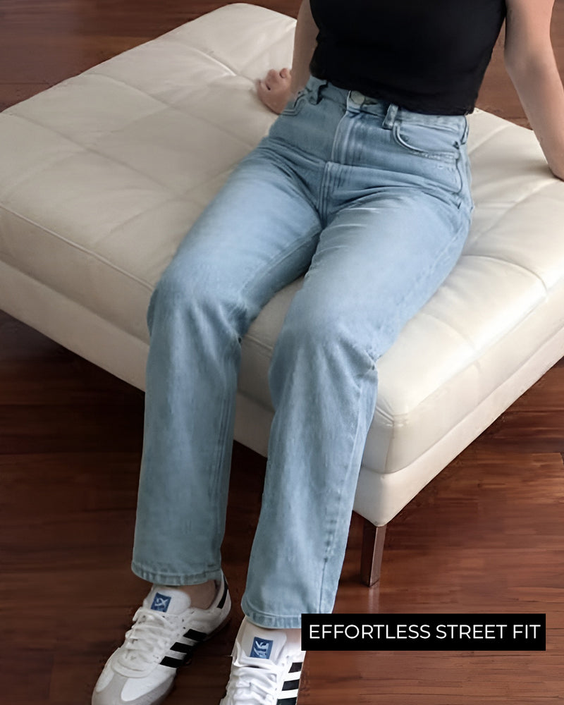 Ice Blue Straight Cut Jeans