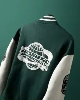 Aesthetic Awareness Green Varsity Jacket
