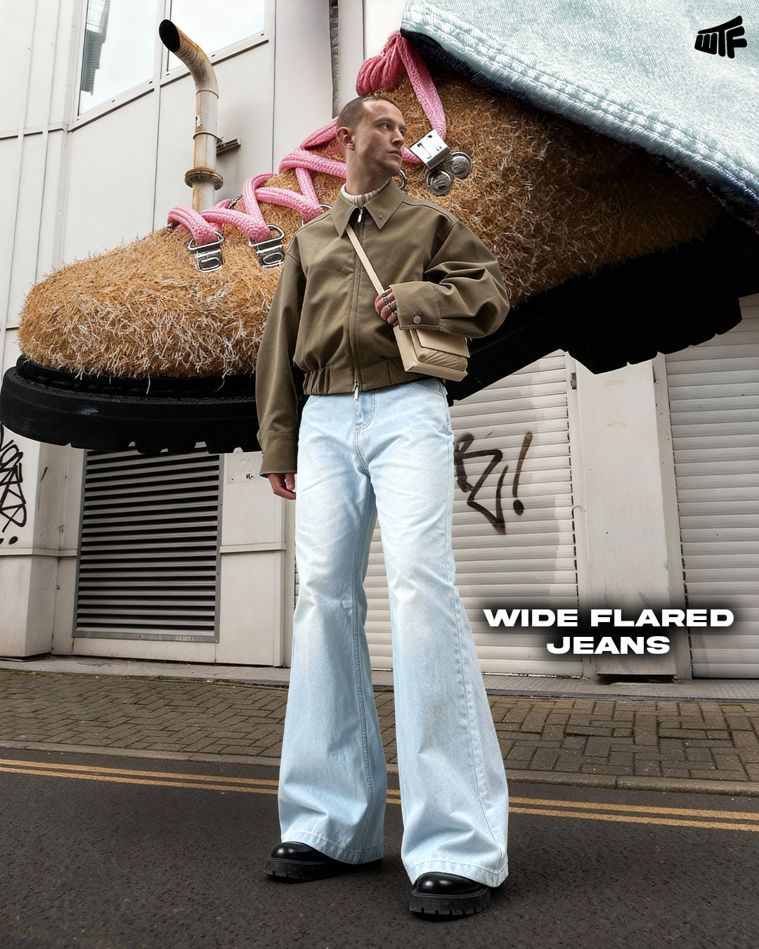 Blue Wide Flared Jeans