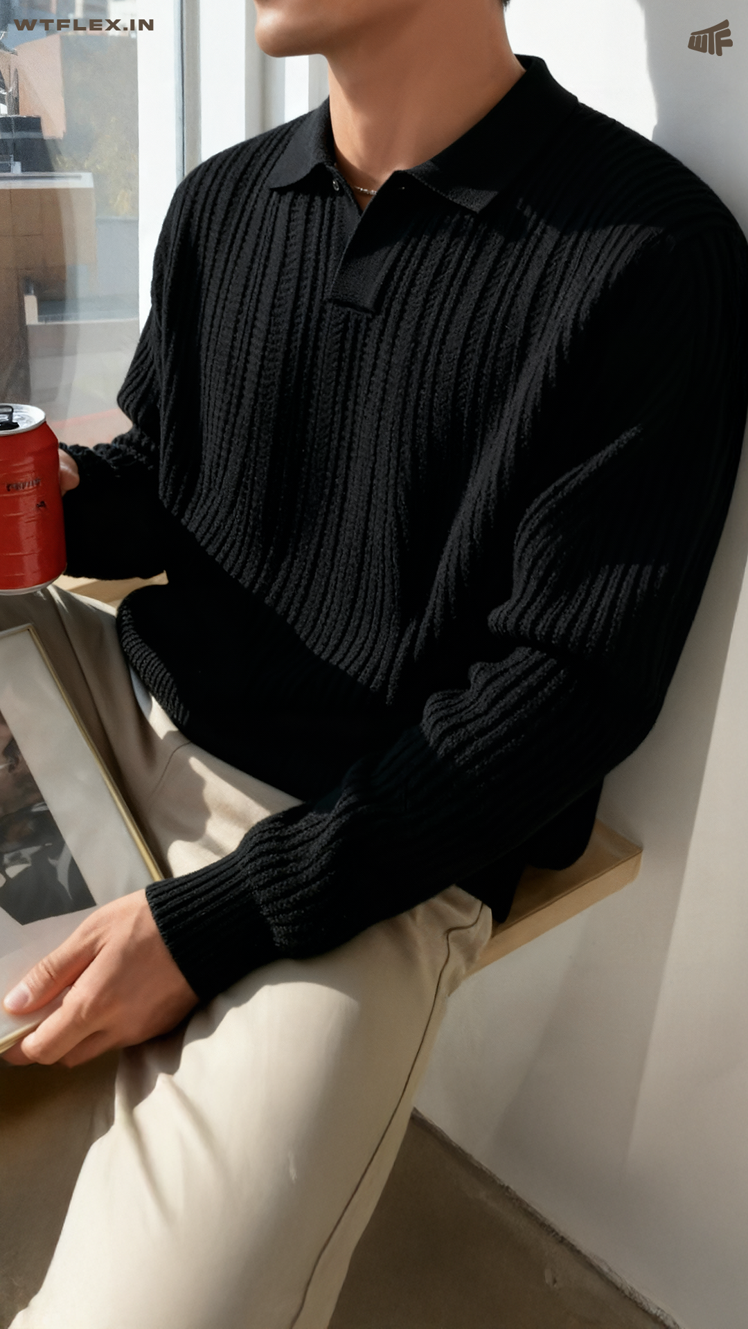 Ink Black Polo T-shirt Full Sleeve