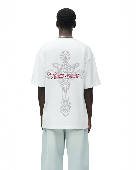 Lost Scriptures White Embroidery T-Shirt