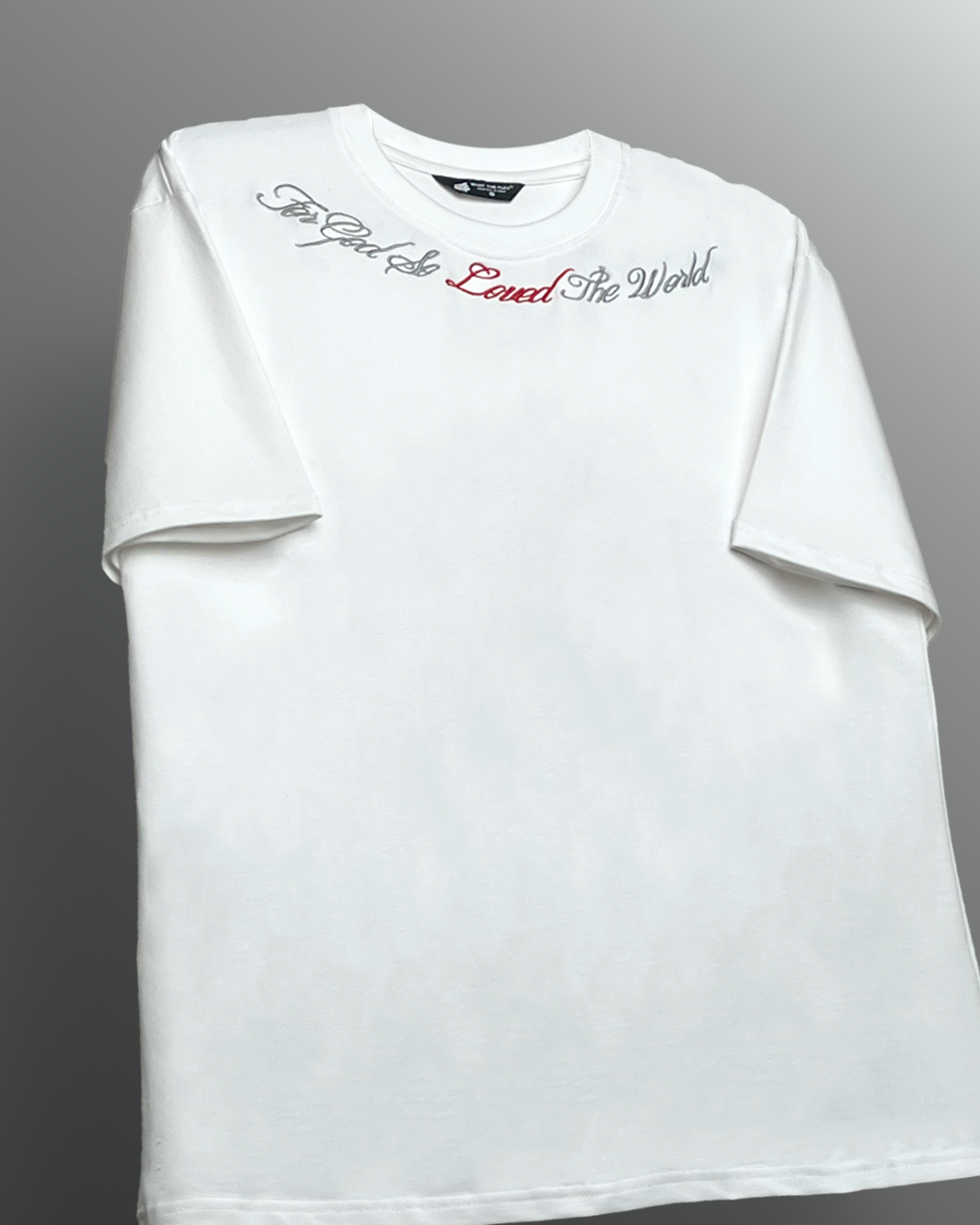 Lost Scriptures White Embroidery T-Shirt