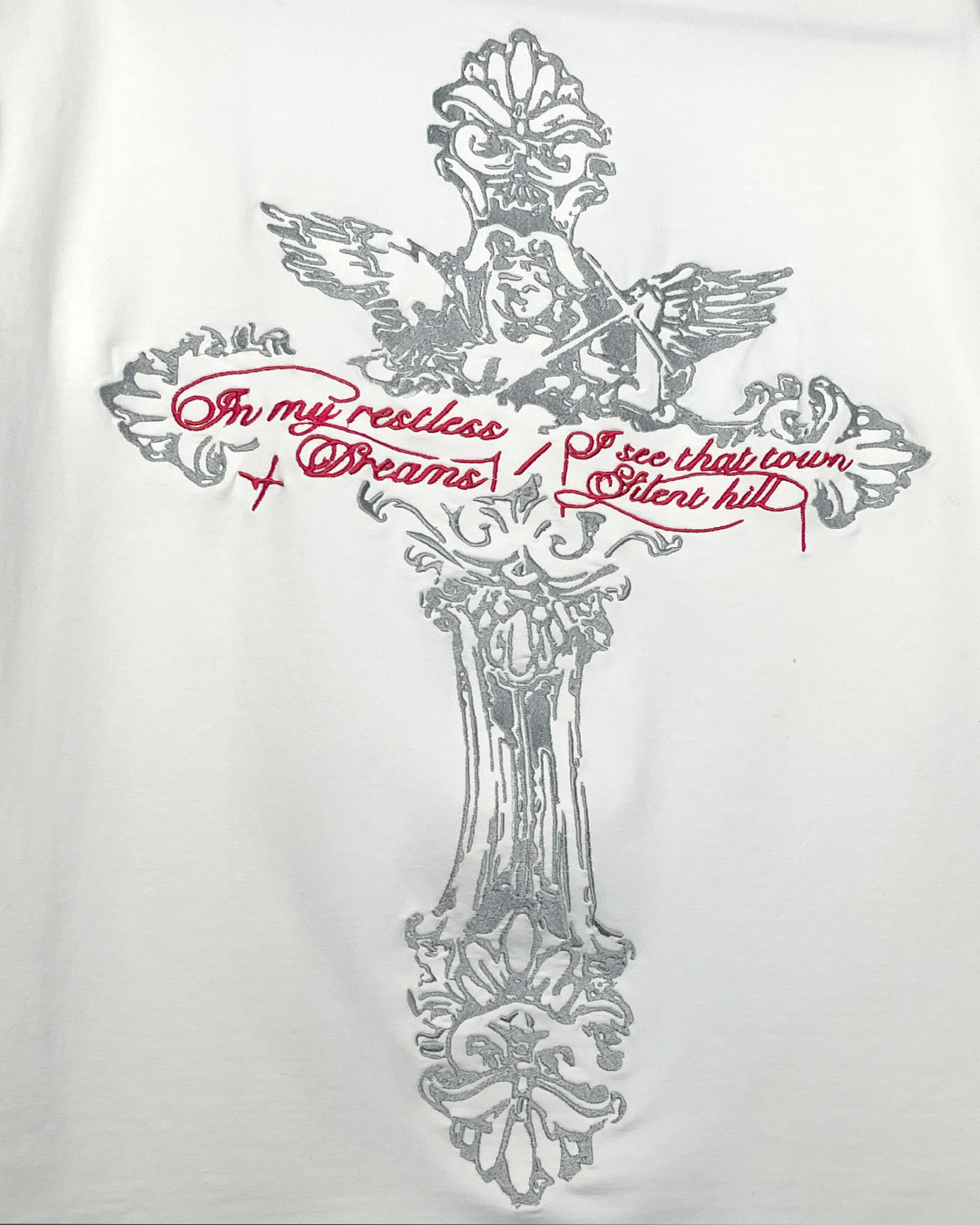 Lost Scriptures White Embroidery T-Shirt