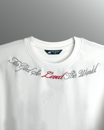 Lost Scriptures White Embroidery T-Shirt