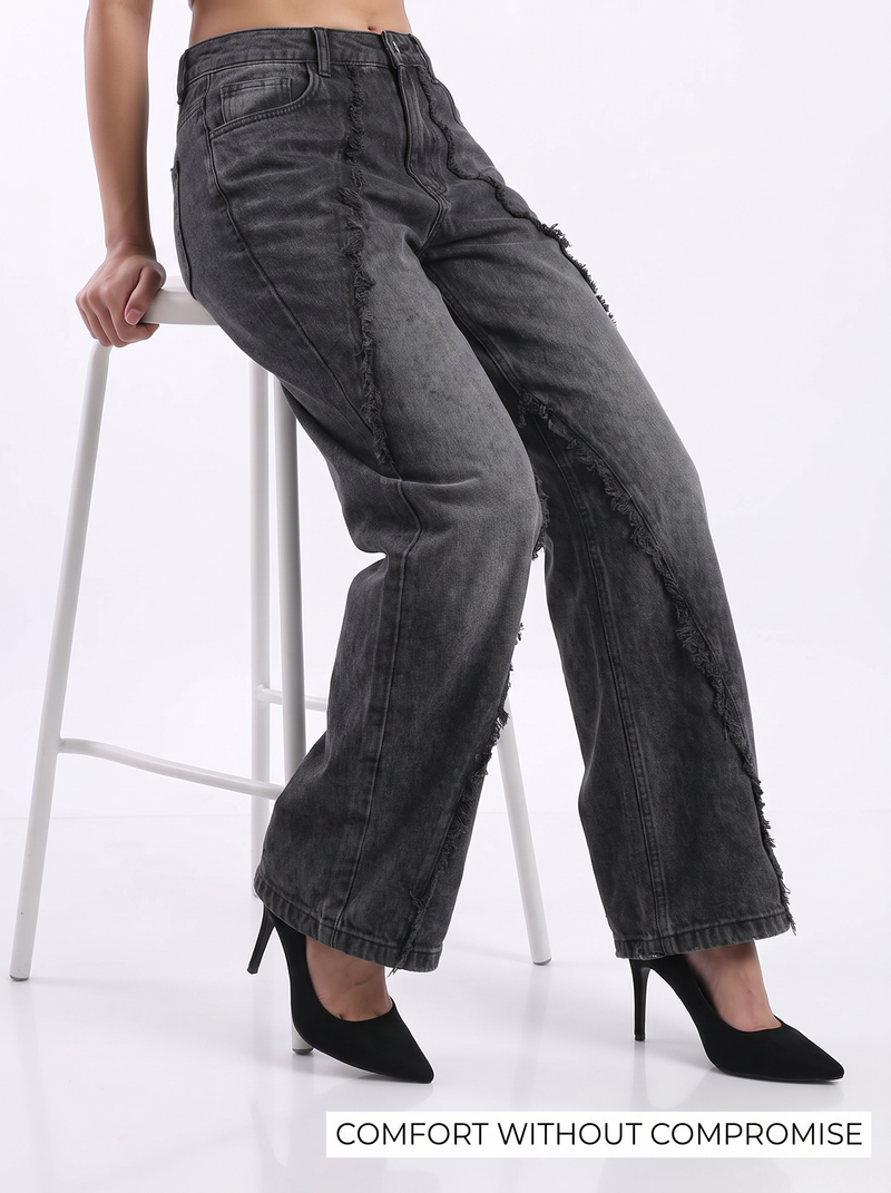 Feral Structured Baggy Jeans For Women.