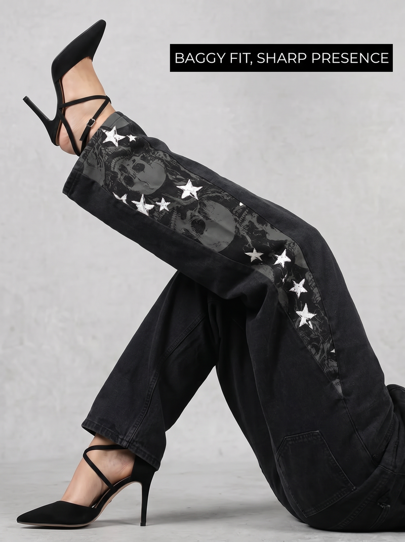 Hell Shell Baggy Jeans For Women.