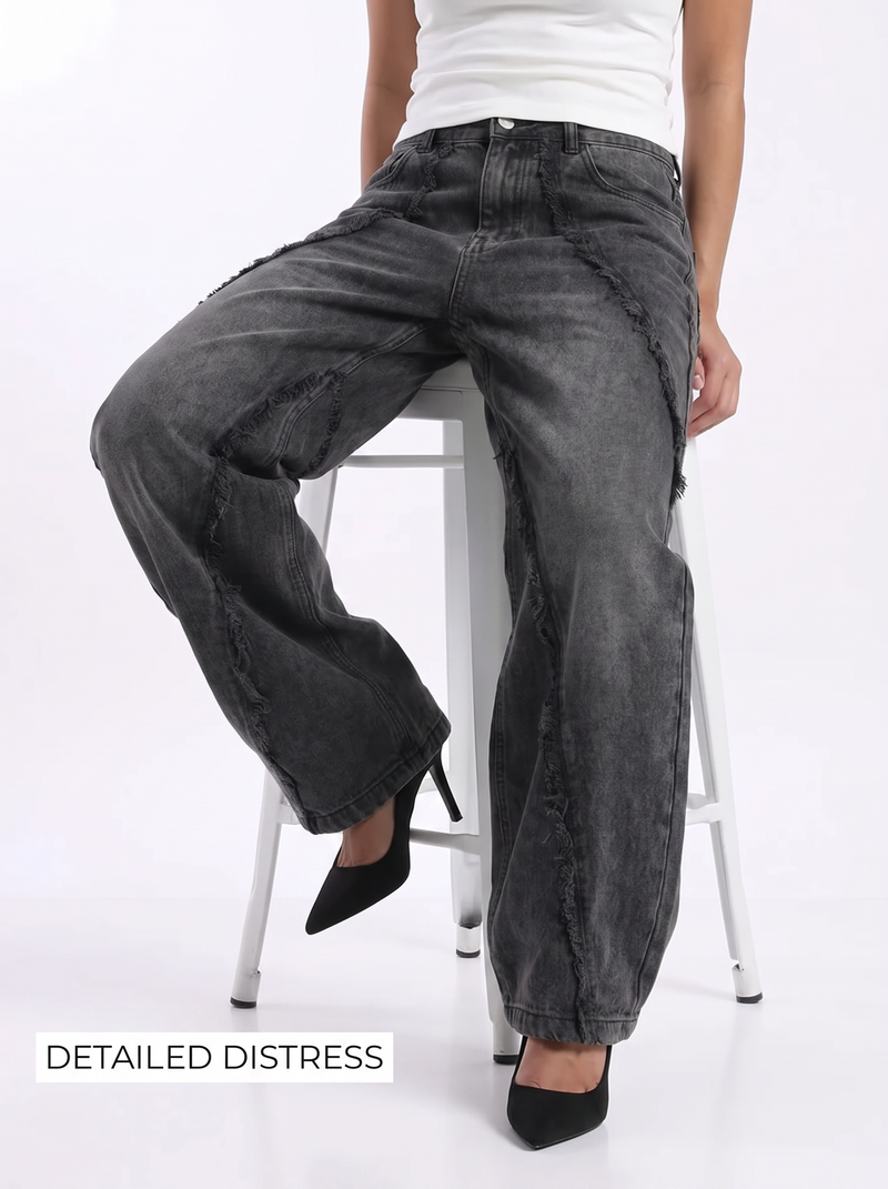 Feral Structured Baggy Jeans For Women.