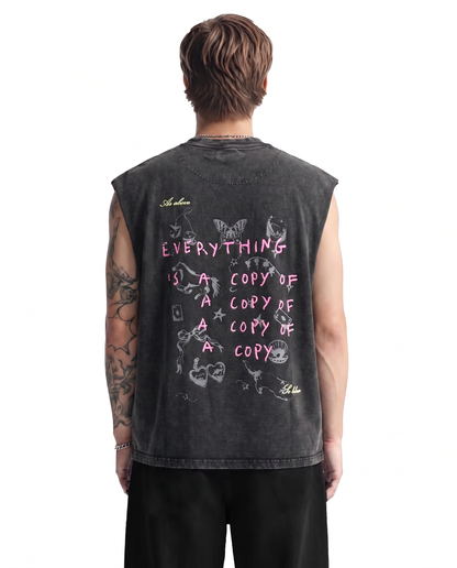 Everything Black Acid Wash Boxy Vest