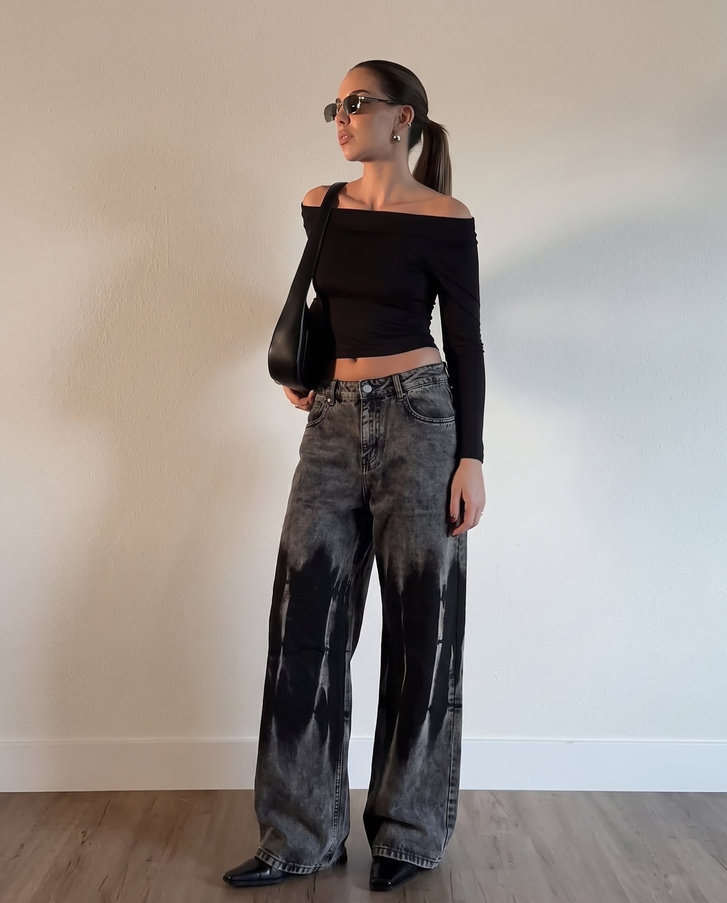 Nightmare Grey Baggy Jeans For Women.