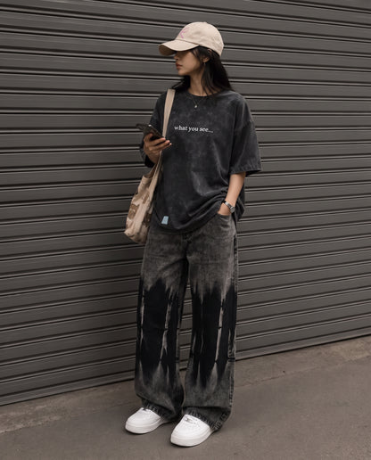 Nightmare Grey Baggy Jeans For Women.