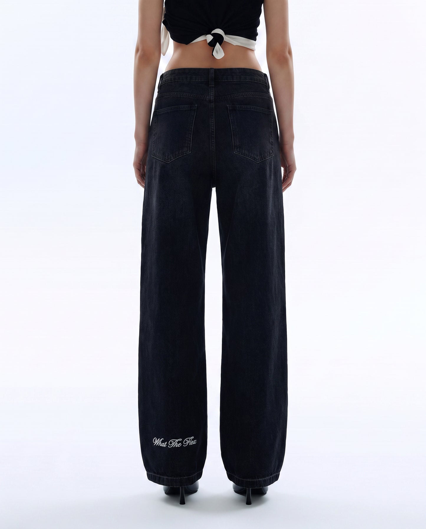 Midnight Black Baggy Jeans For Women.