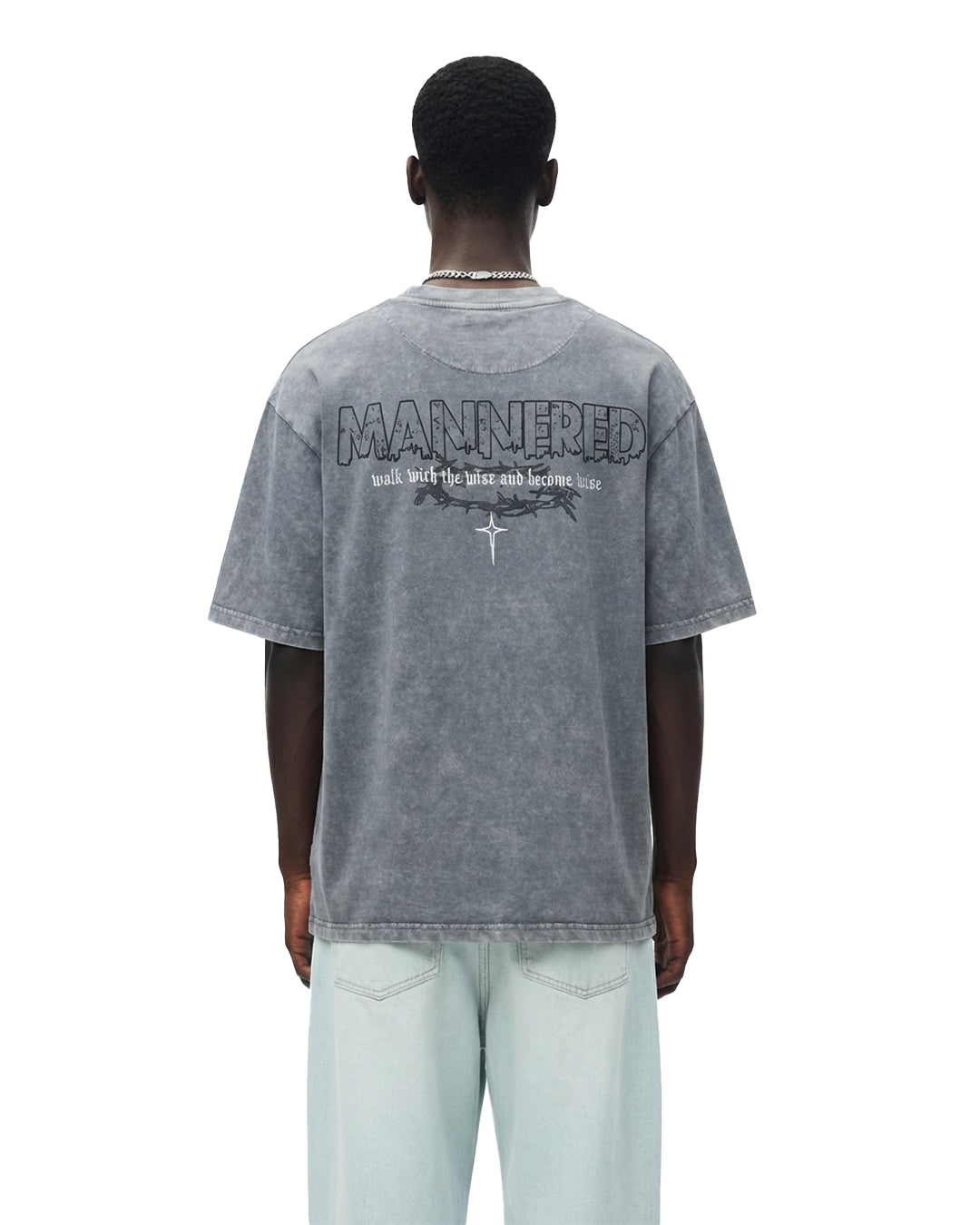 Mannered Grey Acid Wash T-Shirt