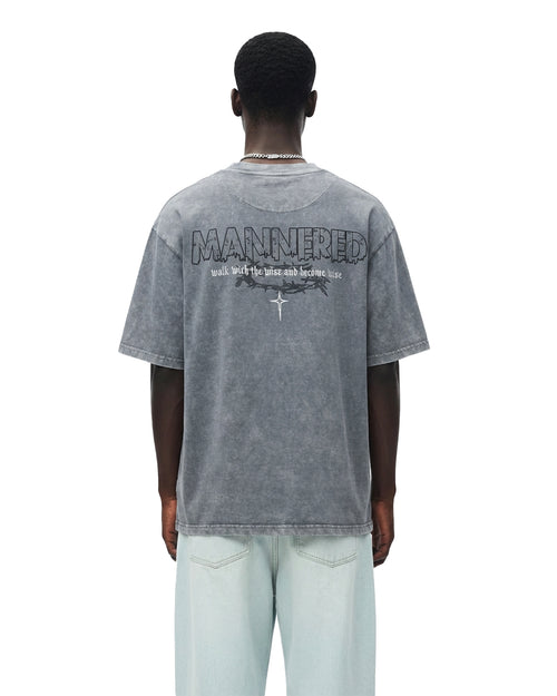 Mannered Grey Acid Wash T-Shirt
