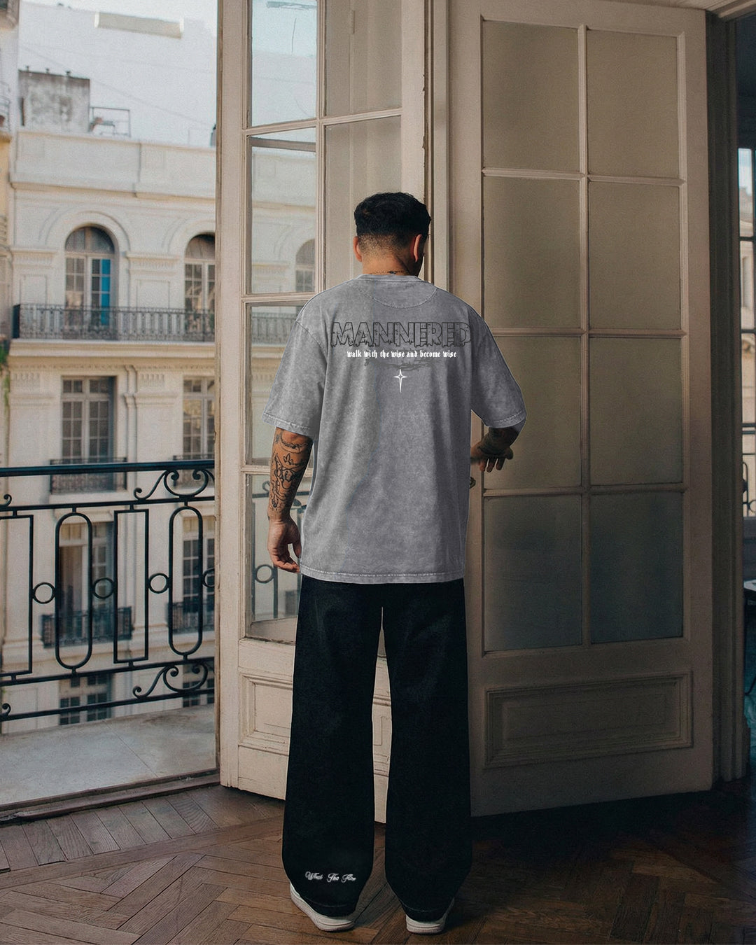 Mannered Grey Acid Wash T-Shirt