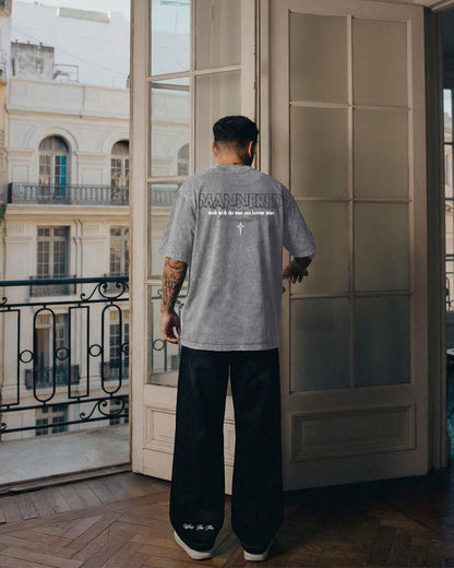Mannered Grey Acid Wash T-Shirt