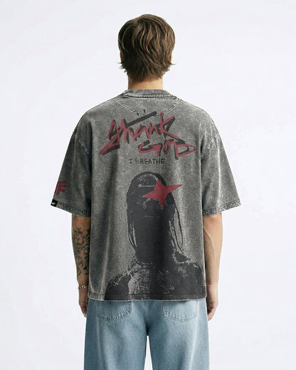 Maximus Travis Scott Acid Wash Boxy-Fit T-shirt
