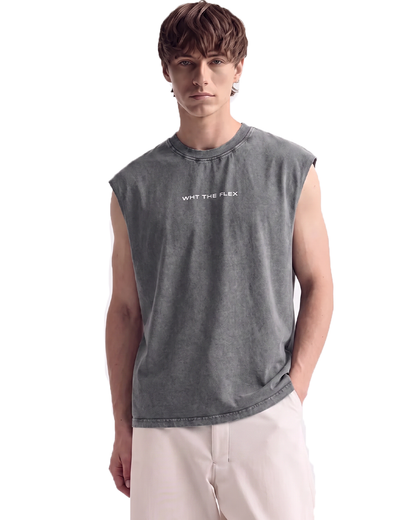 Mutation Grey Acid Wash Boxy Vest