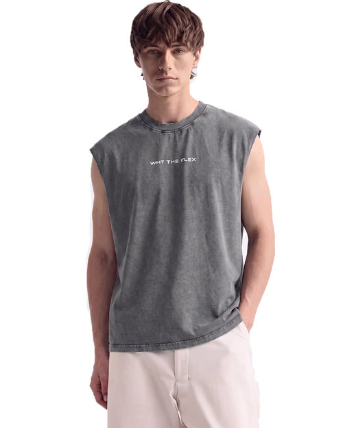 Mutation Grey Acid Wash Boxy Vest