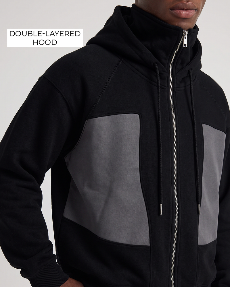 Ninja Masked Zipper Black Hoodie