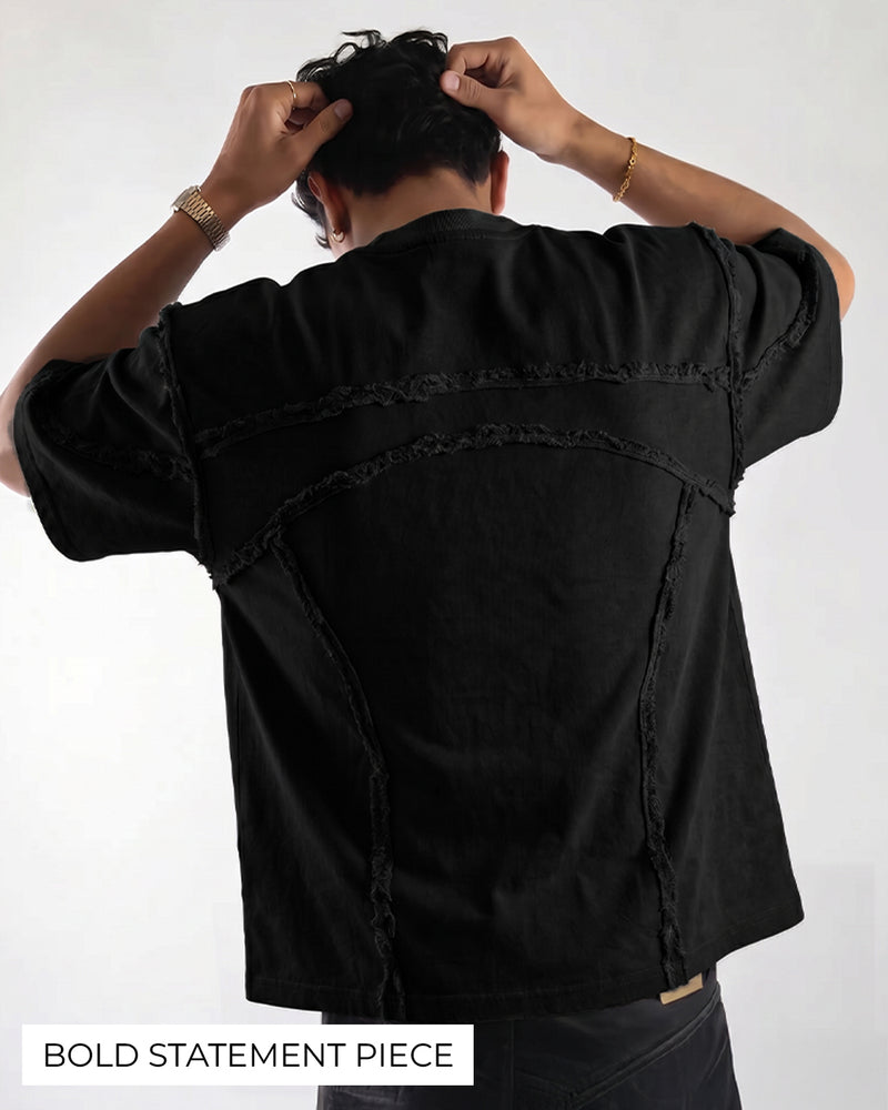 Offset Black Denim T-shirt