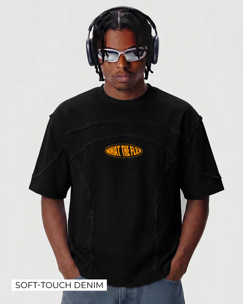 Offset Black Denim T-shirt