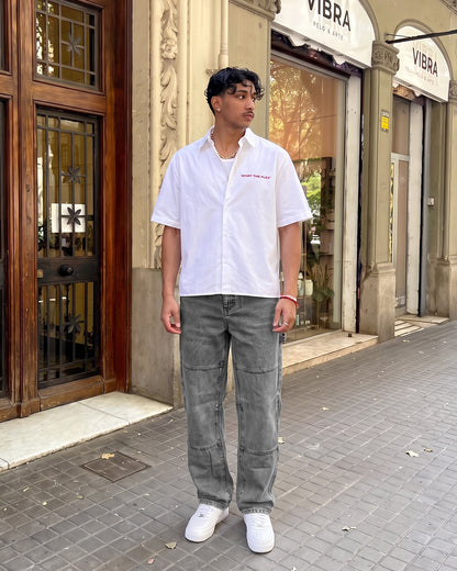 Panel 01 Grey Straight Cut jeans