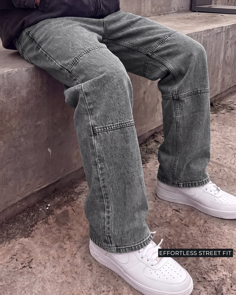 Panel 01 Grey Straight Cut jeans