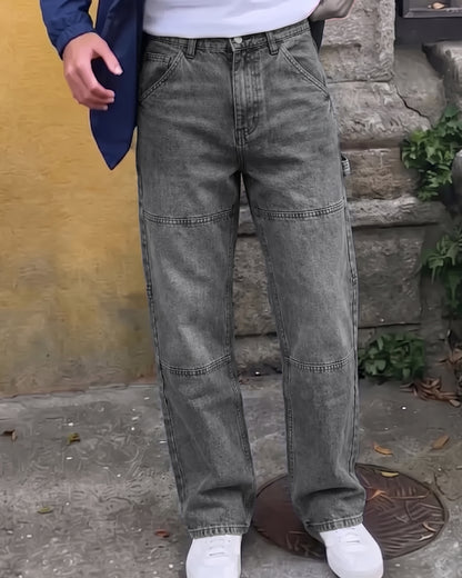 Panel 01 Grey Straight Cut jeans