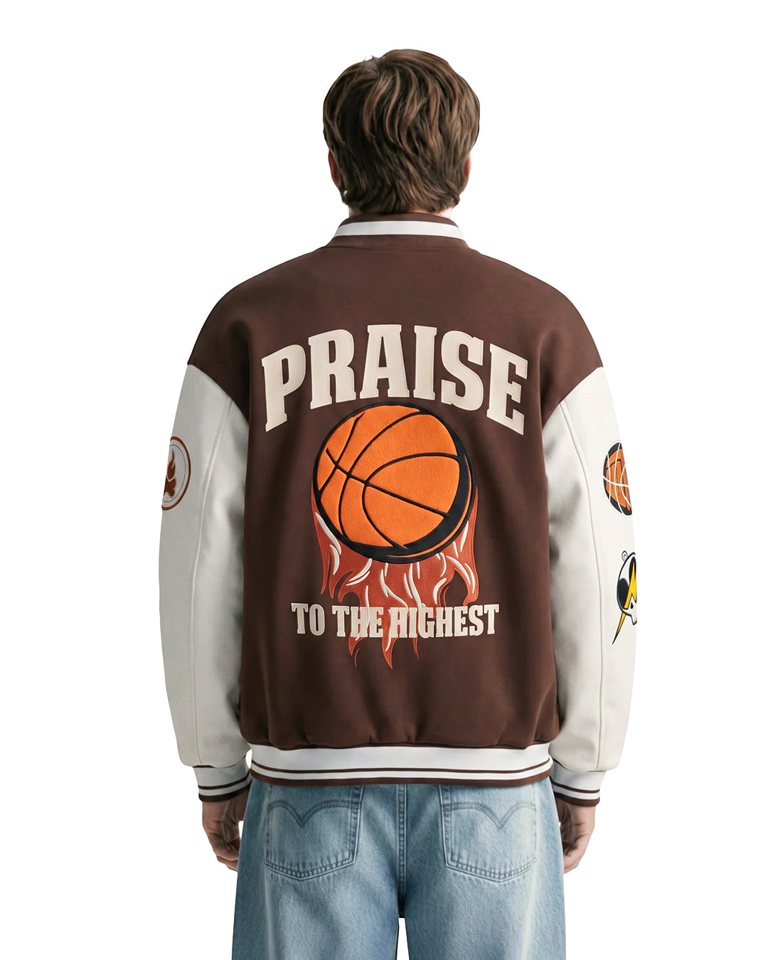 Praise To The Highest Brown Varsity Jacket
