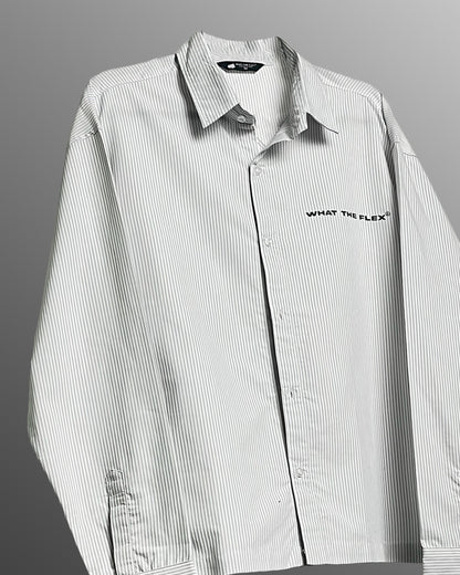 Progress Tribe Full Sleeves Blue and White Striped Shirt