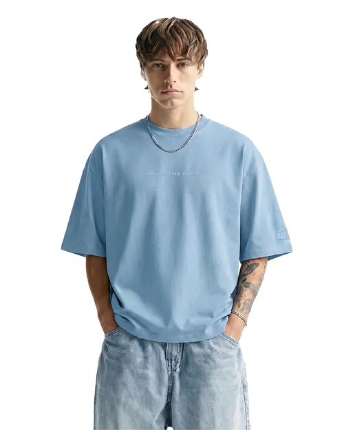 Raw Light Blue Boxy-Fit T-Shirt